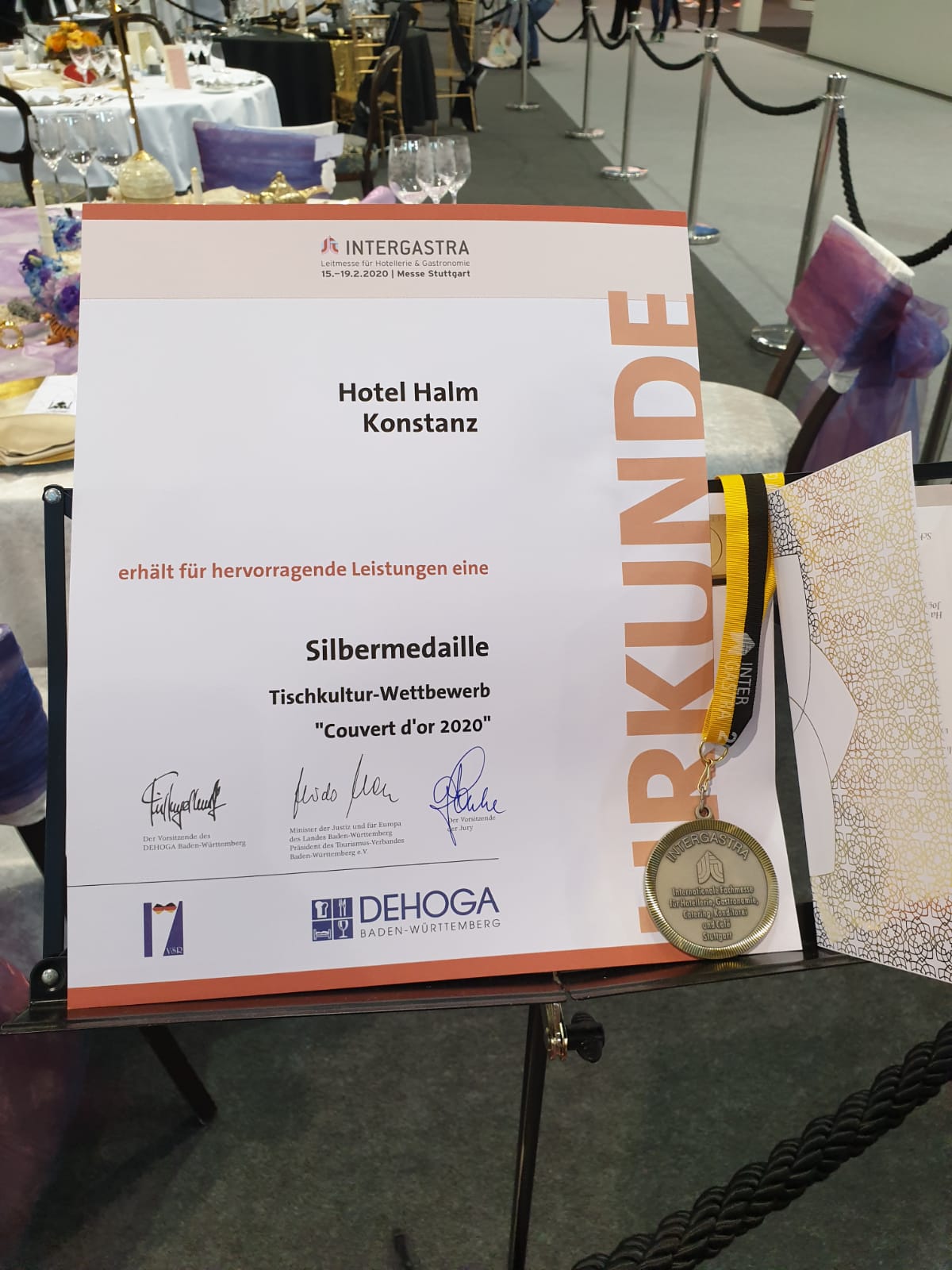 Certificate of the table culture competition 2020